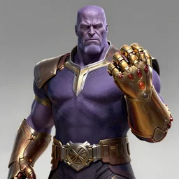 thanos wearing the infinity gauntlet, d & d, fantasy, intricate, elegant, highly detailed, digital painting, artstation, concept art, smooth, sharp focus, illustration, art by artgerm and greg rutkowski and alphonse mucha