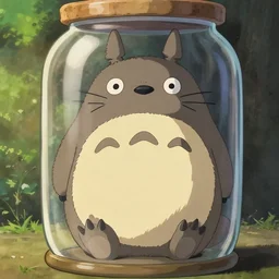 a beautiful adorable thick big creature sitting in a jar, by makoto shinkai an krenz cushart