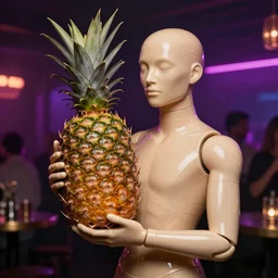 a humanoid pineapple holding a large glass of port, nightclub, elegant, real life skin, intricate, high detailed, artstation, concept art, smooth, sharp focus, art by artgerm and greg rutkowski