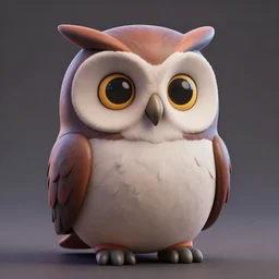 high resolution, anthropomorphic owl character made in 3 d, collectable statue, octane render, friendly face, volumetric lighting by disney and studio ghibli and pixar