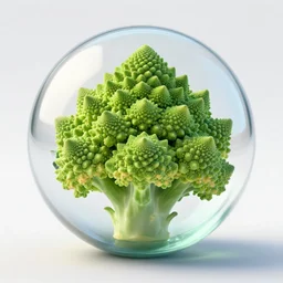 romanesco brocoli inside the glass ball, cgsociety, cgi, octane render, unreal engine