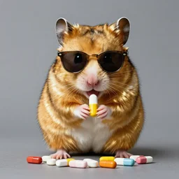 goldhamster with sunglasses on drugs by andreas franke