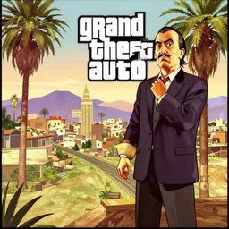 grand theft auto ( gta ) landscape in the style of dali, trending on artstation