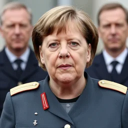 portrait of angela merkel dressed as a military officer, natural light, sharp, detailed face, magazine, press, photo, steve mccurry, david lazar, canon, nikon, focus