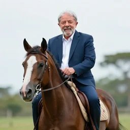 luis inacio lula da silva riding a horse