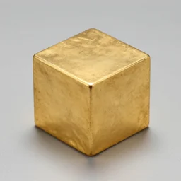 a golden cube in a keum - boo gilding technique