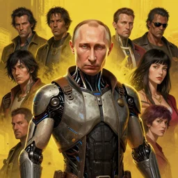 a study of cell shaded portrait of a cyborg putin  as Borderlands 3 concept art, llustration, post grunge, concept art by josan gonzales and wlop, by james jean, Victo ngai, David Rubín, Mike Mignola, Laurie Greasley, highly detailed, sharp focus, alien, Trending on Artstation, HQ, deviantart, art by artgem