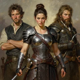 a portrait of a strong female warrior by Ross Tran and Thomas Cole and Wayne Barlowe