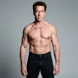 photograph of Arnold Schwarzenegger but skinny