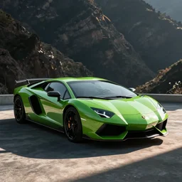 A green lamborgini