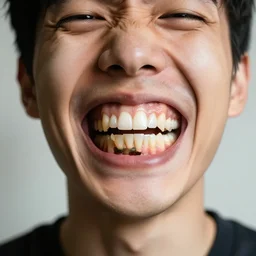 man with too many teeth