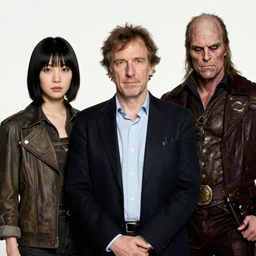 studio portrait of agi professor by lucian freud, portrait of ai artist by yuko shimizu, hellboy ii : the golden army movie still frame of mr sinister, mcu nathaniel essex mr sinister by rembrandt