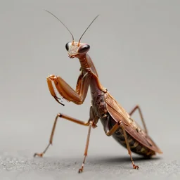 portrait of an insectoid, praying mantis, brown exoskeleton, flat triangle - shaped head with thin thread - like antennae, concept art, deep focus, fantasy, intricate, highly detailed, digital painting, artstation, matte, sharp focus, illustration, art by artgerm and greg rutkowski and alphonse mucha