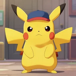 pikachu as a russian gopnik, looking angry