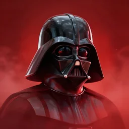 darth vader's head coming out of a red mist, profile pic, centered, accurate anatomy, highly detailed, digital art