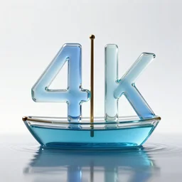 a boat made out of glass, 4k, photography