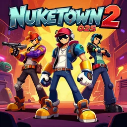 nuketown 2 0 2 5 in the art style as nekroxiii,
