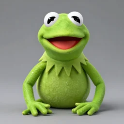 A studio portrait of Kermit the Frog, highly detailed, 90mm, f/1.4