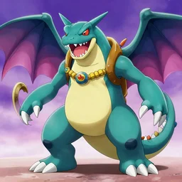 a kaiju monster in the style of ken sugimori of pokemon, digital illustration, yugioh
