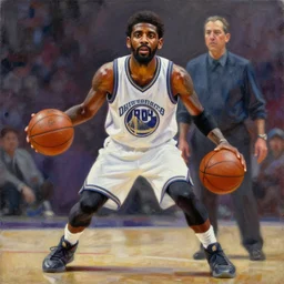 guerrillero heroico, kyrie irving, oil on canvas by jim fitzpatrick and william sidney mount, digital art, trending on artstation