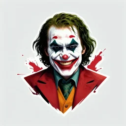 logo design, walter white laughing like the joker, splatter paint