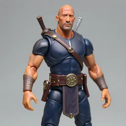 close up shot of dwayne johnson action figure. dnd, high fantasy. royo, artgem, wlop