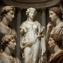 Homeric mesmerizing inner sanctum of the most alluring venerable and beautiful truth, in the style of Jeff Easley, Antonio Canova, Ken Kelly, Élisabeth Vigée Le Brun, dramatic lighting, establishing shot, detailed and clear beautiful aesthetic beautiful realistic faces, 8k resolution – W 1024