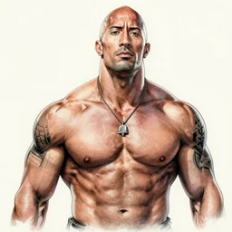 dwayne johnson as character in one piece manga, sketch by eiichiro oda, amazing likeness. very detailed.