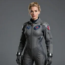 epic professional digital portrait art of woman wearing flightsuit, by artgerm and iris van herpen, artstation, cgsociety, wlop, epic, much wow, much detail, gorgeous, detailed, cinematic, masterpiece