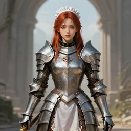 Portrait of Female Paladin, maid armor, high fantasy, artstation