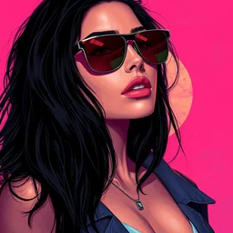 portrait of synthwave 8 0 s gorgeous confident megan fox wearing sunglasses, varga, digital art, greg rutkowski, loish, rhads, beeple, gta v, makoto shinkai and lois van baarle, frank miller, ilya kuvshinov, rossdraws, tom bagshaw, glamour pose, alphonse mucha