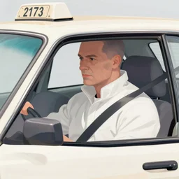 A human taxi driver from the year 2172, cyberpunk style, magnificent, sharp focus, highly detailed, illustration, by Jordan Grimmer and greg rutkowski and PiNe(パイネ) and 薯子Imoko and 香川悠作 and wlop and maya takamura, intricate, beautiful, Trending artstation, pixiv, digital Art