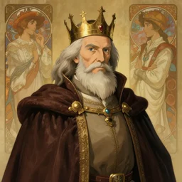 portrait of a medieval old king, elegant, highly detailed, smooth, art by studio ghibli! and moebius and jean giraud and alphonse mucha and fujita goro and tom whalen, artstation, 8 k