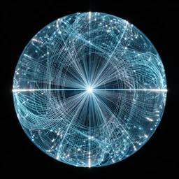 glowing chaotic graph, spherical, symmetrical, time-lapse photography of a spherical LED pendulum system