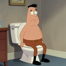 hank hill sitting on a toilet