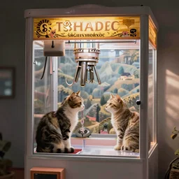 cats in the claw crane machine