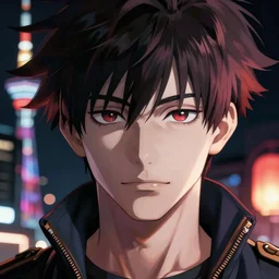 portrait of a dream guide in night tokyo by makoto sinkai, my hero academia,cyberpunk, greg rutkowski, perfect face, fine details