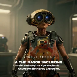 live action movie scene of chell from portal with lyrics,subsurface scattering, very detailed skin, hazing environment ,trending on artstation, low aperture,photorealistic, beautiful ambience, global illumination, 8k post-processing highly detailed, hyper realistic, film grain, cinema filter