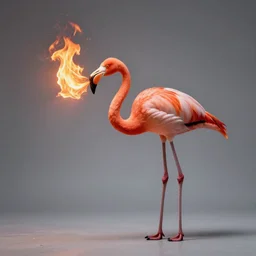 flamingo exhaling fire, flame, fire, flamingo