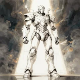 detailed full body character concept art intricate schematic lineart of large trapezoid bottom heavy large base robot armor suit