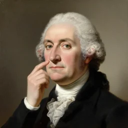 portrait of george washington dabbing, painting by gilbert sturart