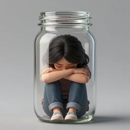 a boredom inside a jar, digital art, high - resolution, creative artwork, trending on artstation