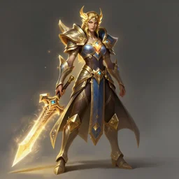 a character concept art by illustrator at riot games!! by artgerm, greg rutkowski and alphonse mucha. arcane!! t pose, full body!! clear portrait of a league of legends hero!! fantasy weapon!! light effect. hyper detailed, glowing lights!! intricate, elegant, digital painting, artstation, smooth, sharp focus