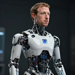 mark zuckerberg as a robot, photorealistic, cinematic lighting, highly detailed, very intricate, by hr geiger