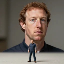 mark zuckerburg with a small body. hyperrealistic photorealistic, detailed background, detailed features, radiant lighting