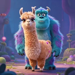 horror llama monster, disney pixar, highly detailed, trending in artstation