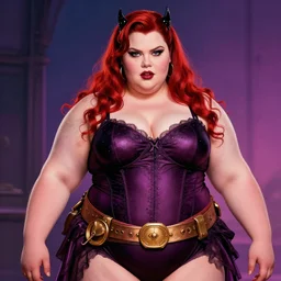 A beautiful portrait of 400-pound obese Aubrey Plaza as 400-pound obese Poison Ivy from Batman movie, digital art by Eugene de Blaas and Ross Tran, vibrant color scheme, highly detailed, in the style of romanticism, cinematic, artstation, Greg rutkowski