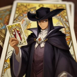 overlord, wearing an academic gown, tarot card, highly detailed, deep focus, elegant, digital painting, smooth, sharp focus, illustration, ultra realistic, 8 k, art by artgerm and alphonse mucha