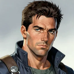 a character portrait of senator steven armstrong from metal gear rising in the style of jean giraud in the style of moebius trending on artstation deviantart pinterest detailed realistic hd 8 k high resolution