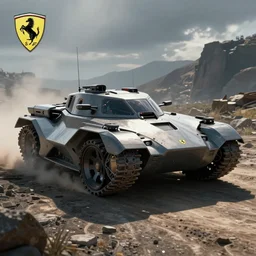 a concept art of a ferrari scifi tank, artstation
